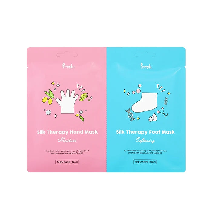 Prreti Silk Therapy Dual Masks - Hand and Foot